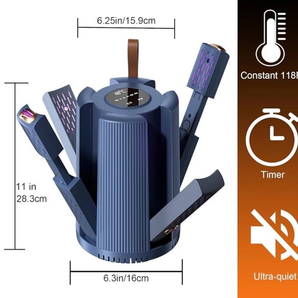 Shoe Dryer With 2 Gear Heat Blower and Timer with 4 Drying Ports 150W - Picture 9 of 13